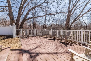 Relaxing deck in private yard.