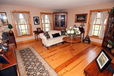 Beautiful wide plank hardwood flooring.