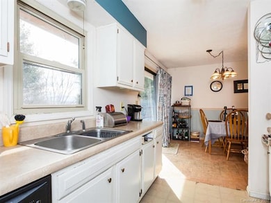 Kitchen view into dining room