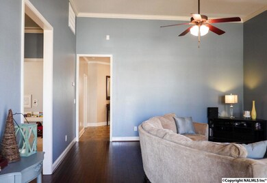 The Great Room has beautiful hardwood floors and high vaulted ceilings.