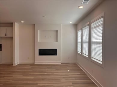 Subject property fireplace.