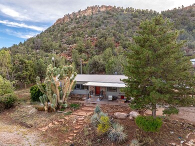View of mountain background featuring a heavily wooded area