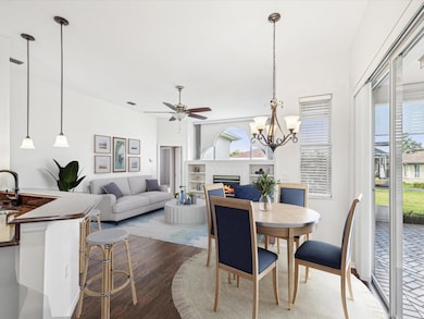 Virtually staged dinette and family room