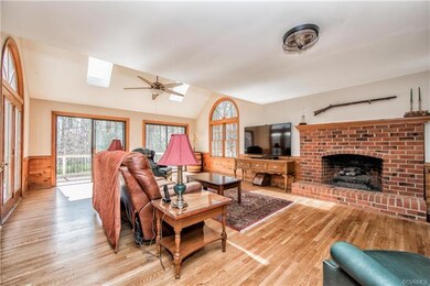Family room with palladian windows, french door an