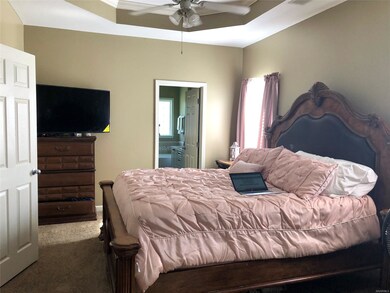 Large Main Bedroom has boxed ceiling.