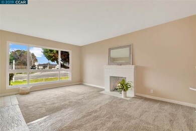Bank of dual-pane windows opens to front yard.