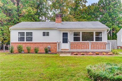 Brick and vinyl exterior with low maintenance porch