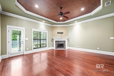 Family Room with Tray Ceiling