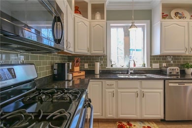 Stainless Steel appliances. Gas stove.