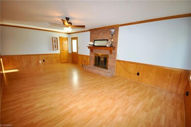Spacious Living Room with Gas Fireplace.