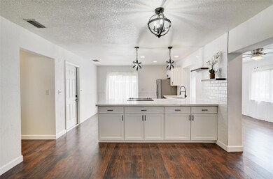 Nicely remodeled kitchen 
With white subway backs