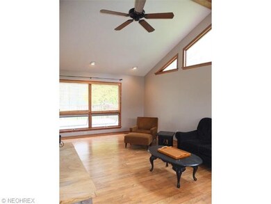 Another view of the great room with vaulted ceilin