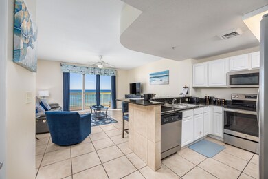 Living area and kitchen