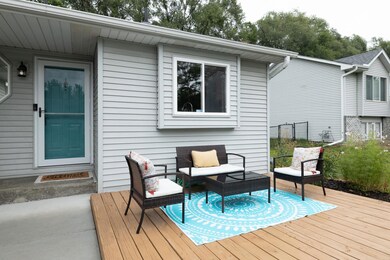 The front deck is welcoming