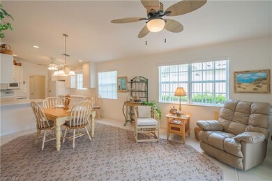 Sunshine filled dining and seating area