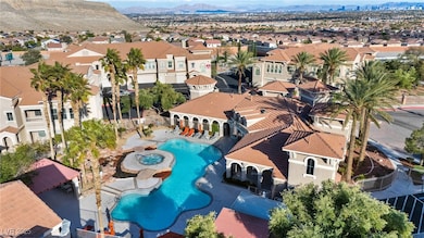 Drone / aerial view with a residential view and a