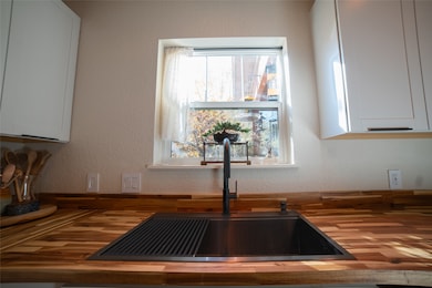New KRAUS sink and faucet, updated butcher block counters, recently installed soft close cabinets.