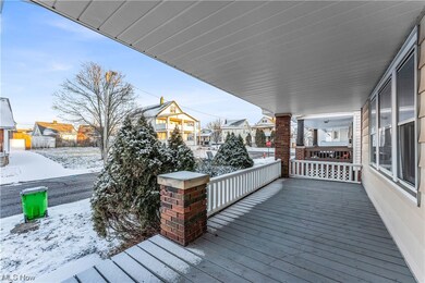 View of snow covered deck