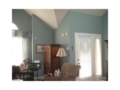Entry into home with ceramic tile floor, vaulted c