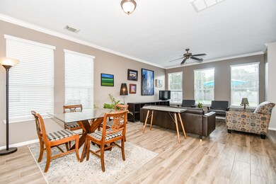 This open concept downstairs get much natural light.