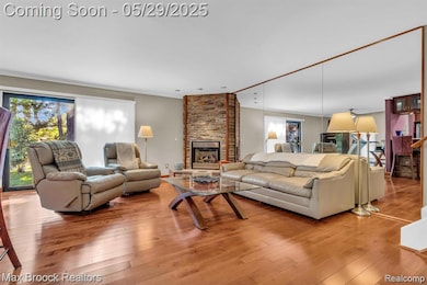 Great Room with Stone Gas Fireplace