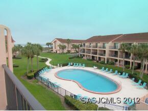 Pool area at condos
