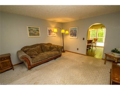 Living room open to dining room