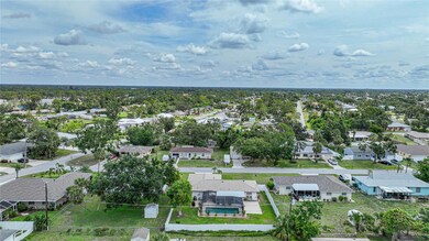 Aerial...nice fenced back yard with pool