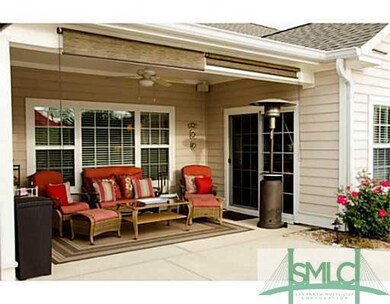 Porch. Back porch has pull down blinds .