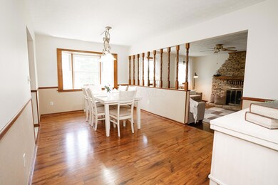 Dining room with large bay window