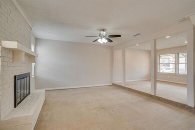 Family room and dining room.