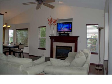 Nicely vaulted ceilings and beautiful wood laminat