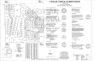 Cedar Creek Survey with Lot Dimensions