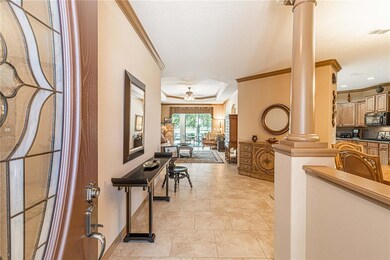 Nice entryway with staggered, oversized tile.