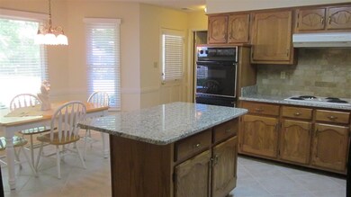Granite counter tops, island, double ovens, stainl