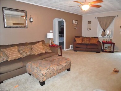 Living room with ceiling fan