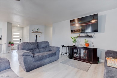 Living room with wood finished floors