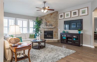 Gathering room with fireplace - *Photos of furnish