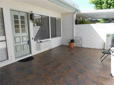 Large, tiled patio