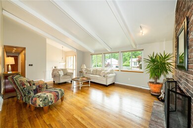 Soaring ceilings and hardwood flooring.