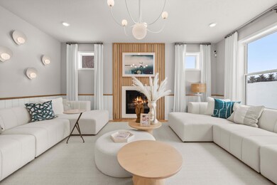 The spacious living room can easily accommodate oversized furniture.