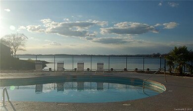 Community pool overlooks the lake