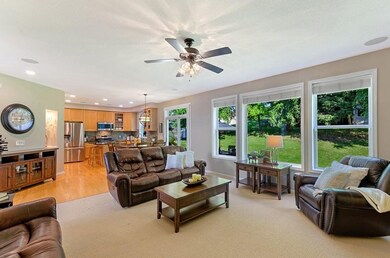 The open concept floor plan makes entertaining eff