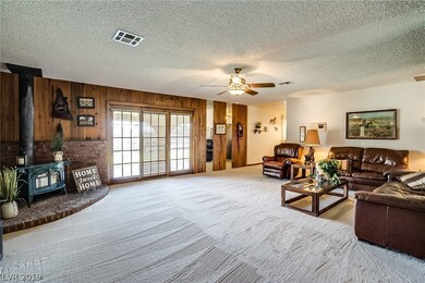 Large Family Room with Wood Burning Fireplace.