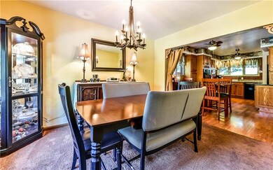 Dining room opens into eat in kitchen.