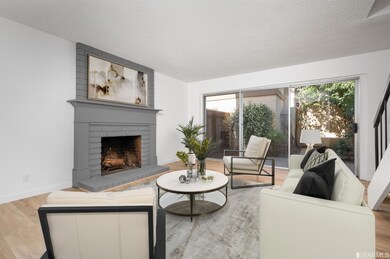 Living room virtually staged.