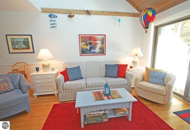 The bright and cheery living room!