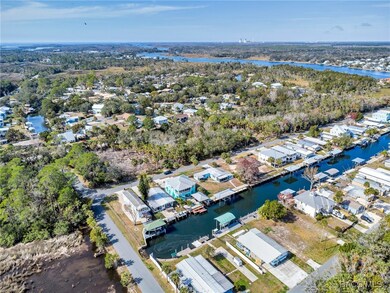 aerial view of Crystal River and deep water canal
