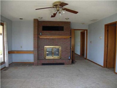 Master bedroom with 2-way fireplace