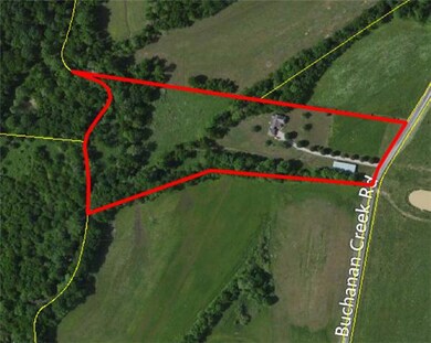 property lines in red, total of 8 acres